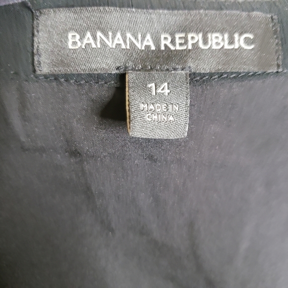 Banana Republic Chiffon Solid Pleated Sleeveless Dress Black 14 - Picture 5 of 9